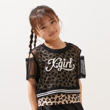 メッシュ肩あき半袖トップス+タンクトップセット