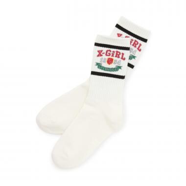 エンブレムロゴライン リブクルーソックス