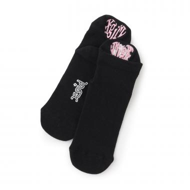 バックハートロゴ刺しゅう メッシュショートソックス