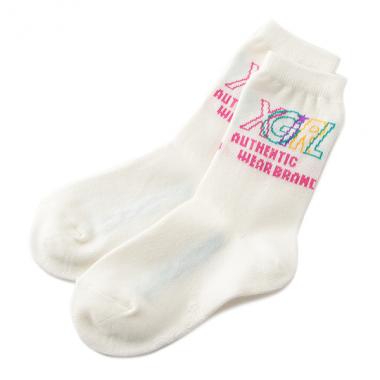 カラフルロゴクルーソックス