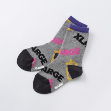 ロゴ総柄クルーソックス