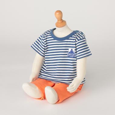 OGゴリラボーダー切り替えコーデ風ロンパース