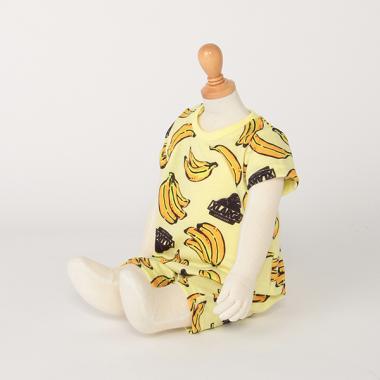 吸水速乾 バナナOGゴリラ総柄ロンパース