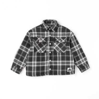チェック中綿キルトシャツジャケット