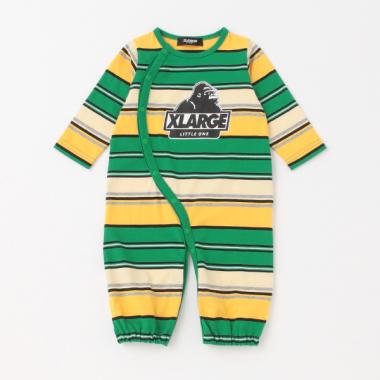 ボーダーゴリラ長袖カバーオール