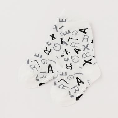 総柄ロゴクルーソックス【日本製】