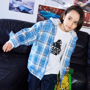 裏ボアチェックブルゾン