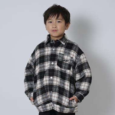 裏ボアチェックブルゾン
