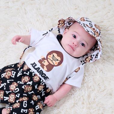 総柄ファニーゴリラベビーハット