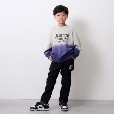 バックロゴカットデニムテーパードパンツ