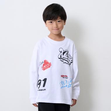 総柄グラフィティ長袖Tシャツ