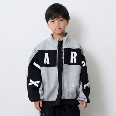 ビッグロゴダンボールニットジップトレーナー