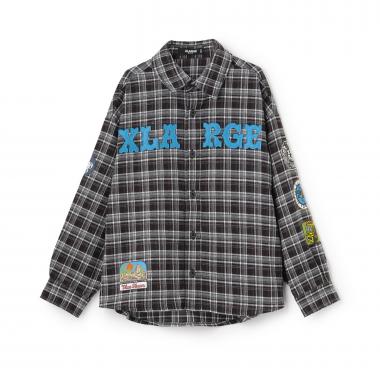 パッチロゴチェックシャツ