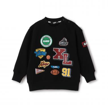 カレッジワッペンプリントトレーナー