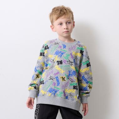 グラフィティロゴ総柄トレーナー