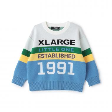 カラーブロックニットプルオーバー