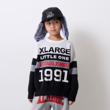 カラーブロックニットプルオーバー