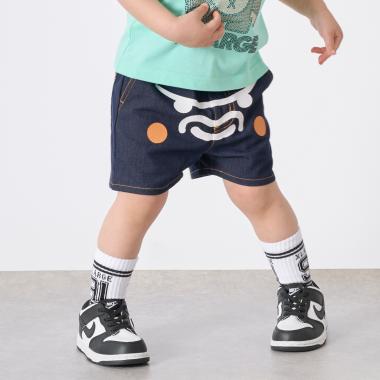 ファニーゴリラフェイス デニムショートパンツ