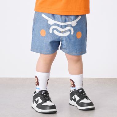 ファニーゴリラフェイス デニムショートパンツ