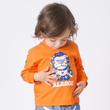 車柄ファニーゴリラ 長袖Tシャツ