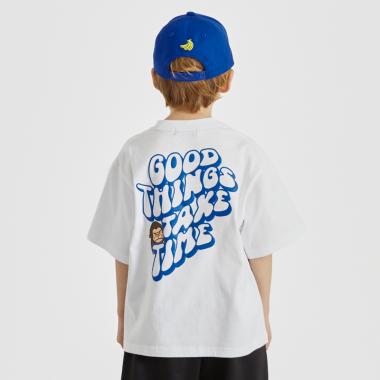 ファニーゴリラ+メッセージロゴ バックプリント半袖Tシャツ