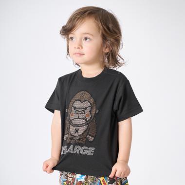 ラインストーンファニーゴリラ 半袖Tシャツ