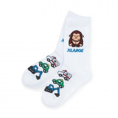 ファニーゴリラ+働く車 クルーソックス