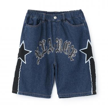 スターモチーフ デニムハーフパンツ