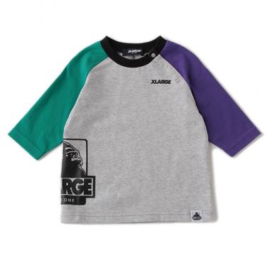 配色スリーブマルチ七分袖Tシャツ