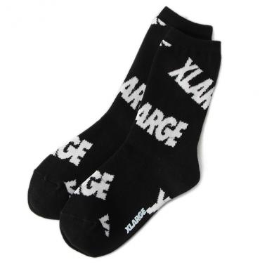 ロゴ総柄クルーソックス