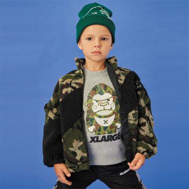 シープ調ボアななめ切替ブルゾン