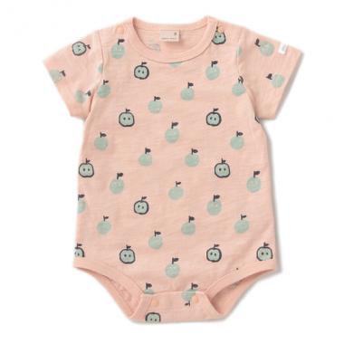 オーガニックコットン フルーツ柄ロンパース