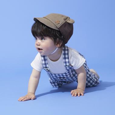 冷感 BABY日よけ布つきアソートキャップ