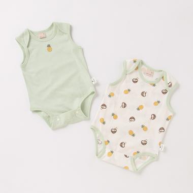 【オーガニック】ノースリーブロンパース2Pセット