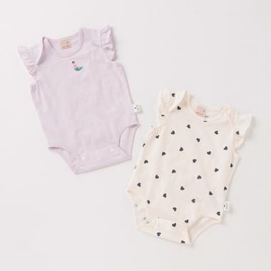 【オーガニック】ノースリーブロンパース2Pセット