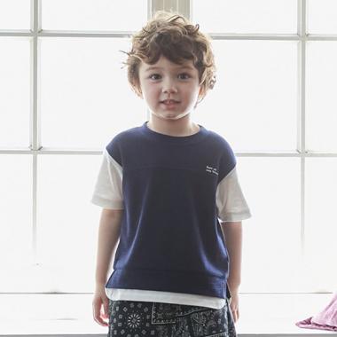 【接触冷感】ベスト風切替Ｔシャツ