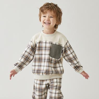 【リンク】チェック切替長袖T(キッズサイズ)