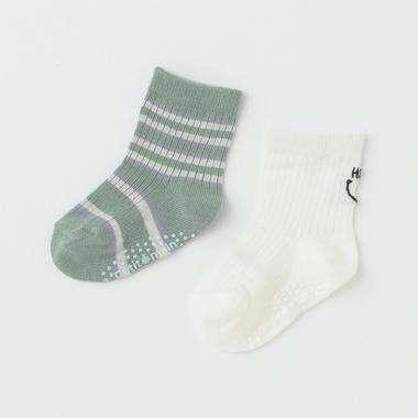 ボーダー/ワンポイントソックス2P