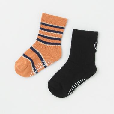 ボーダー/ワンポイントソックス2P