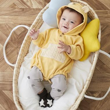 【リンク】ニットポケットロンパースセット(ベビーサイズ)