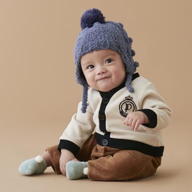 カーディガン風カバーオール