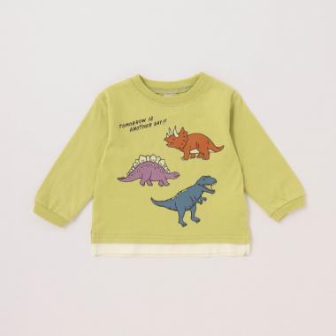 【Good price】裾レイヤード恐竜長袖T