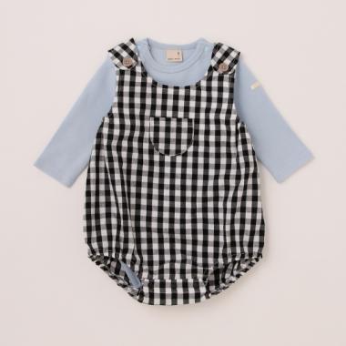 チェックサロペット