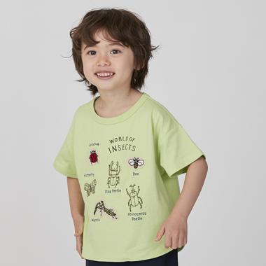 【接触冷感】昆虫アップリケ半袖Tシャツ