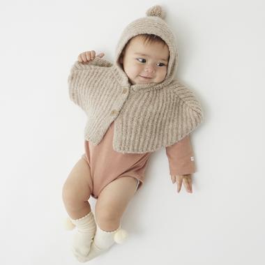 ポンチョつきロンパース