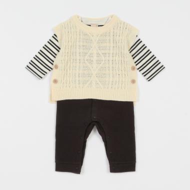 ニットベストつきカバーオール