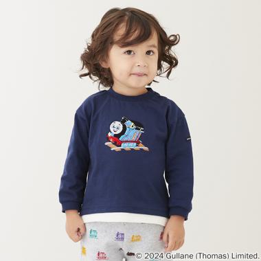 【きかんしゃトーマス】サガラアップリケ長袖Tシャツ