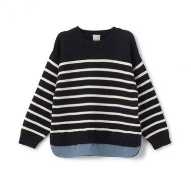 【ウォッシャブル】ボーダーニット