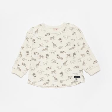 ワッフル動物総柄長袖T