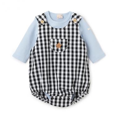 チェックサロペットセット